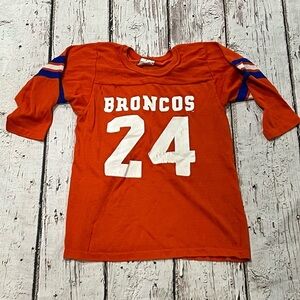 Vintage Boys 1980s Denver Broncos NFL Football Sports Rawling 80s Jersey Shirt